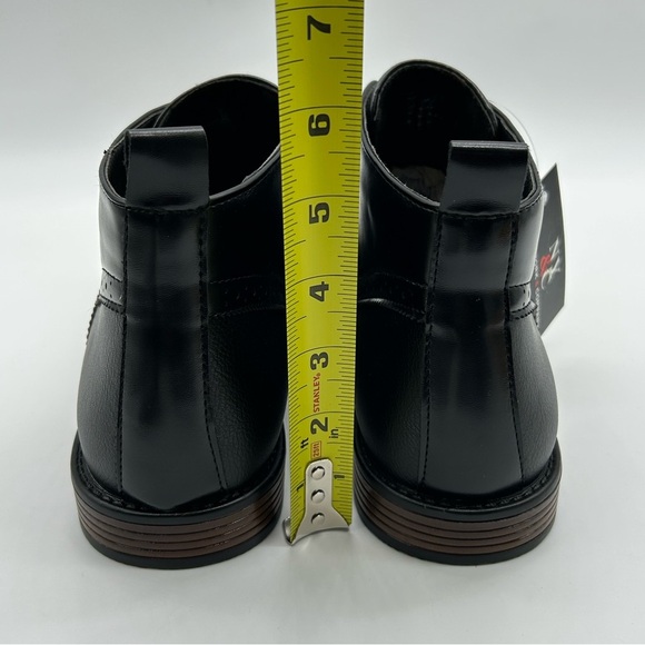 Men’s Black Dress Boots Wingtip Oxford Ankle Boots, Classic Lace-Up, Size 8 NWT - Picture 7 of 11